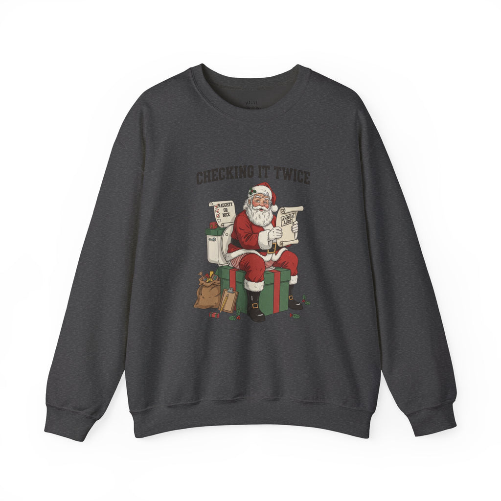 Christmas Sweatshirt - "Checking It Twice" Santa Crewneck