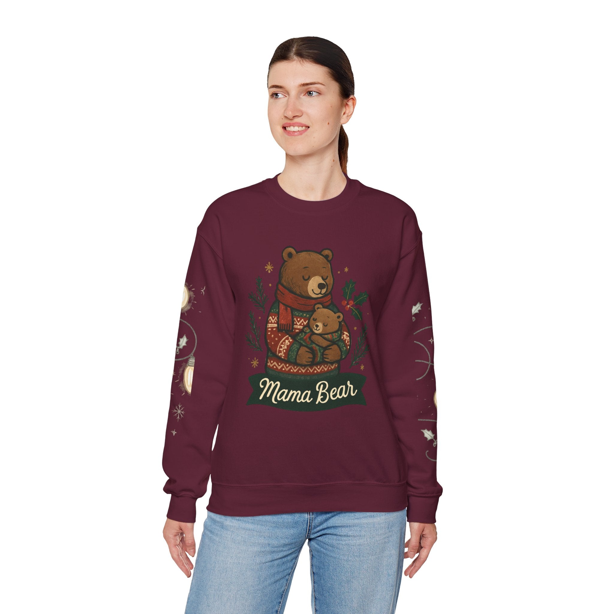 Christmas Lights Sleeve Crewneck Sweatshirt — Holiday Light-Up Sleeve Design
