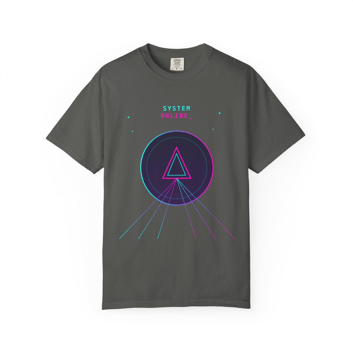T-Shirt  'System Online' Retro Synthwave Circle Graphic Tee