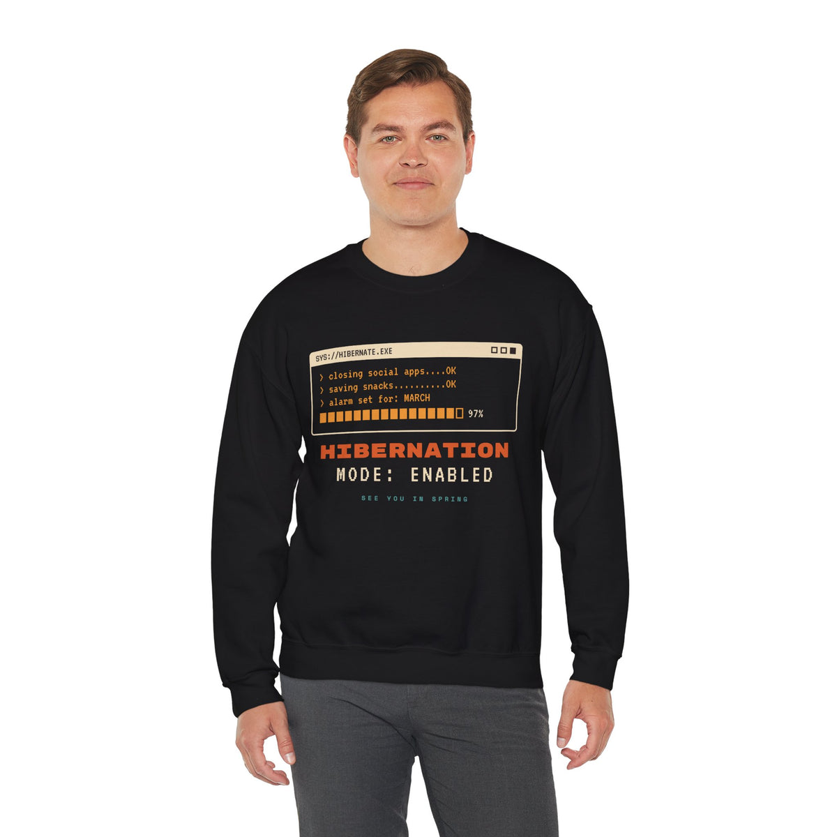 Hibernation Crewneck Sweatshirt - Cozy Winter Sleep Mode Pullover
