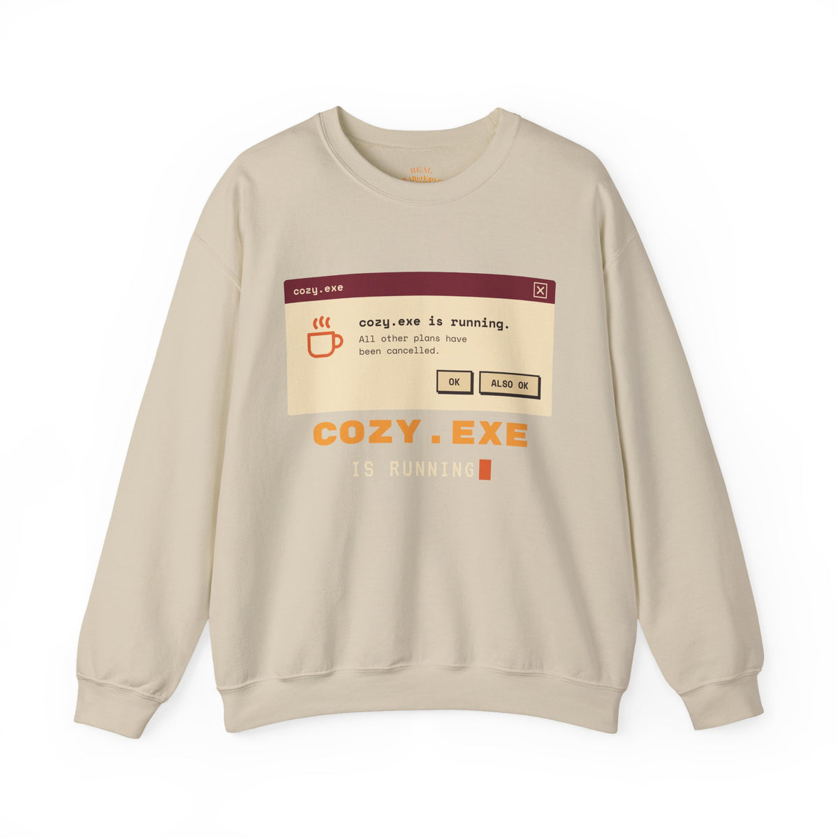 Cozy.exe Crewneck Sweatshirt – Retro Computer Cozy Vibe