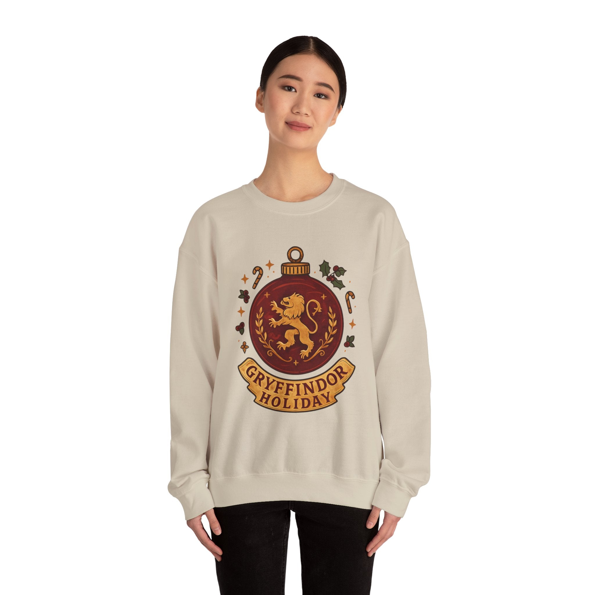 Gryffindor Holiday Sweatshirt — Festive Hogwarts Lion Crewneck