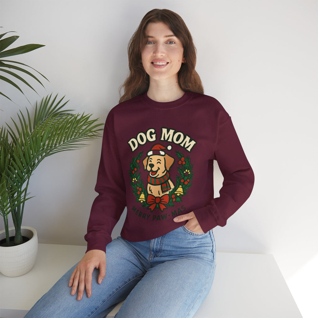 Dog Mom Sweatshirt — Merry Paw-mas Christmas Crewneck
