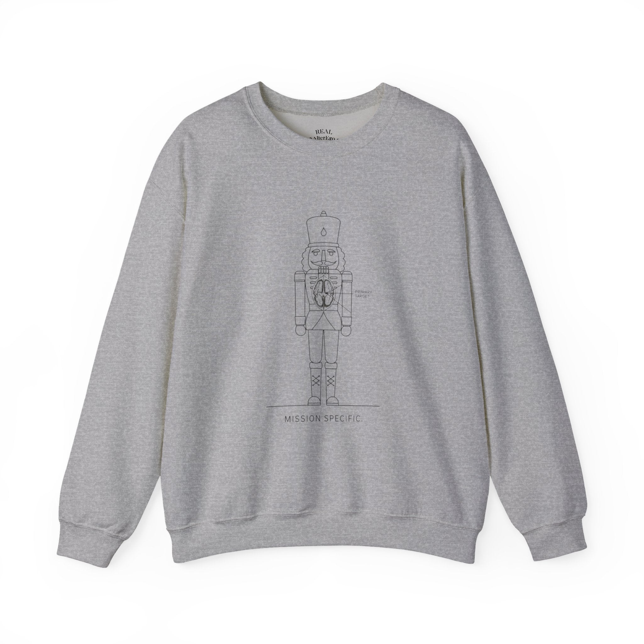 Nutcracker Blueprint Crewneck Sweatshirt — Minimal Holiday Nutcracker Design
