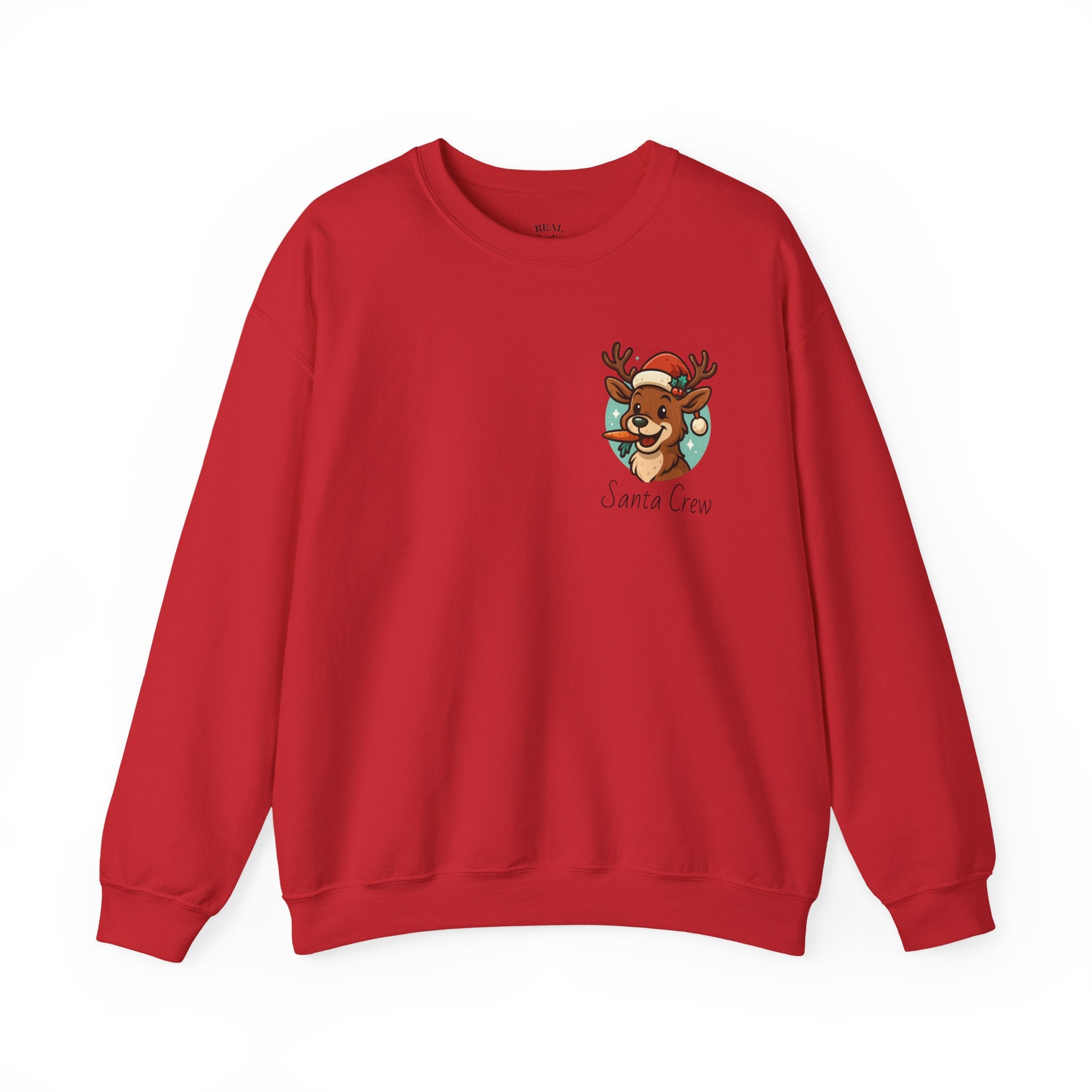 Crewneck Sweatshirt Cute Reindeer 'Santa Squad' Christmas Pullover