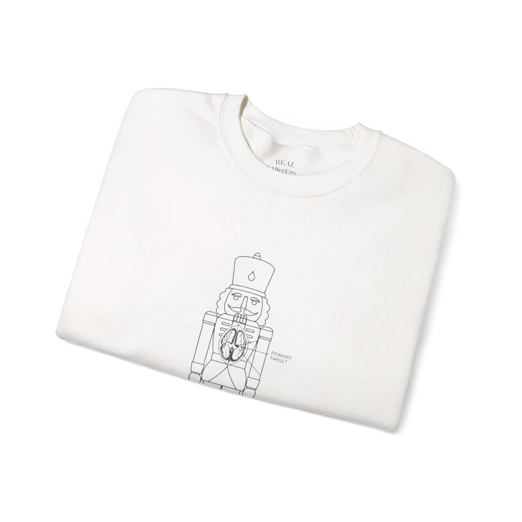 Nutcracker Blueprint Crewneck Sweatshirt — Minimal Holiday Nutcracker Design