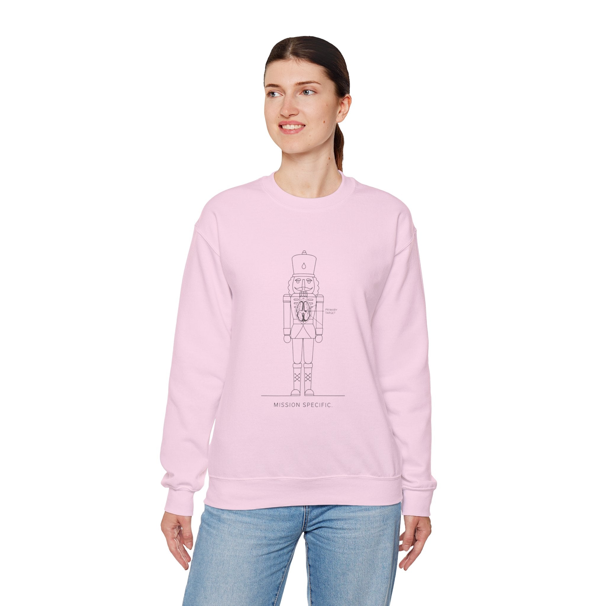Nutcracker Blueprint Crewneck Sweatshirt — Minimal Holiday Nutcracker Design