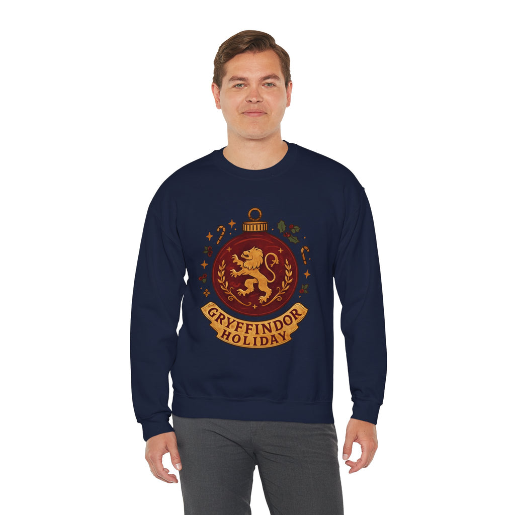 Gryffindor Holiday Sweatshirt — Festive Hogwarts Lion Crewneck