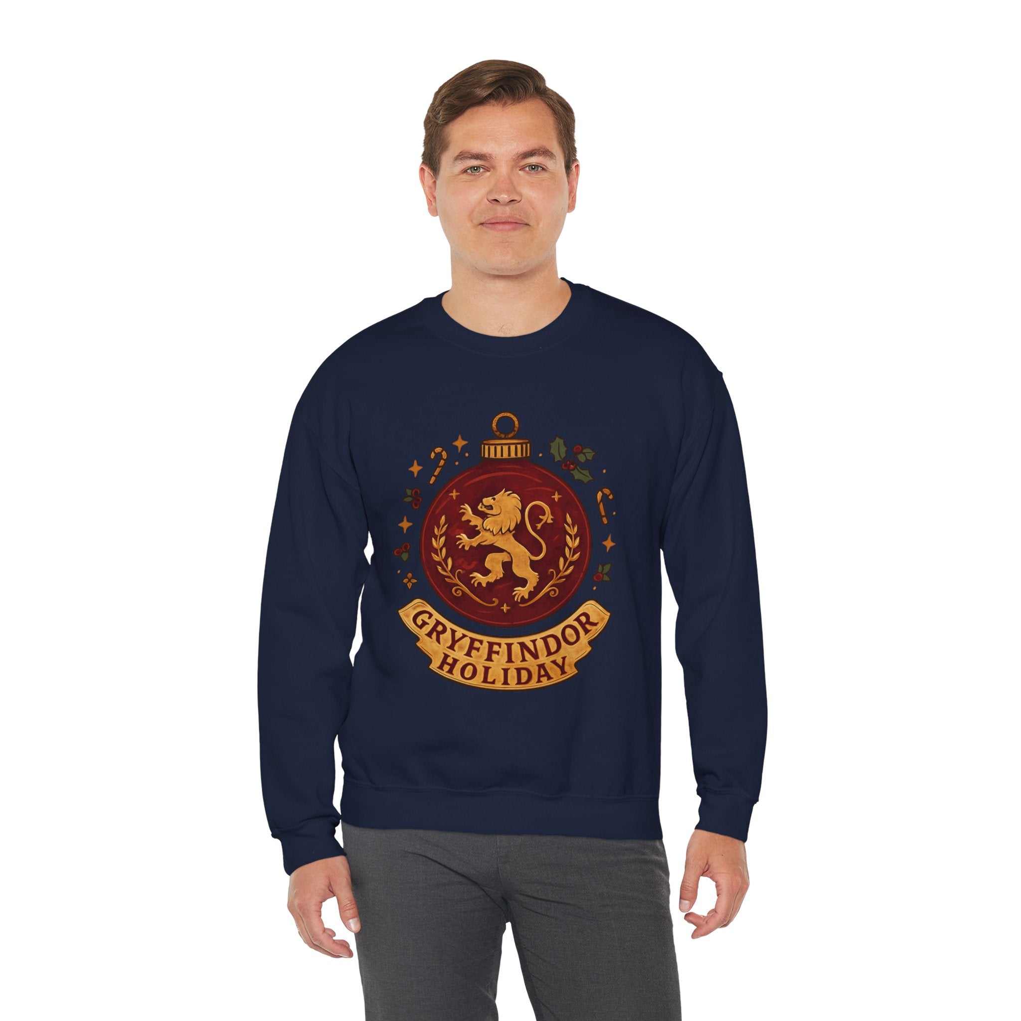 Gryffindor Holiday Sweatshirt — Festive Hogwarts Lion Crewneck