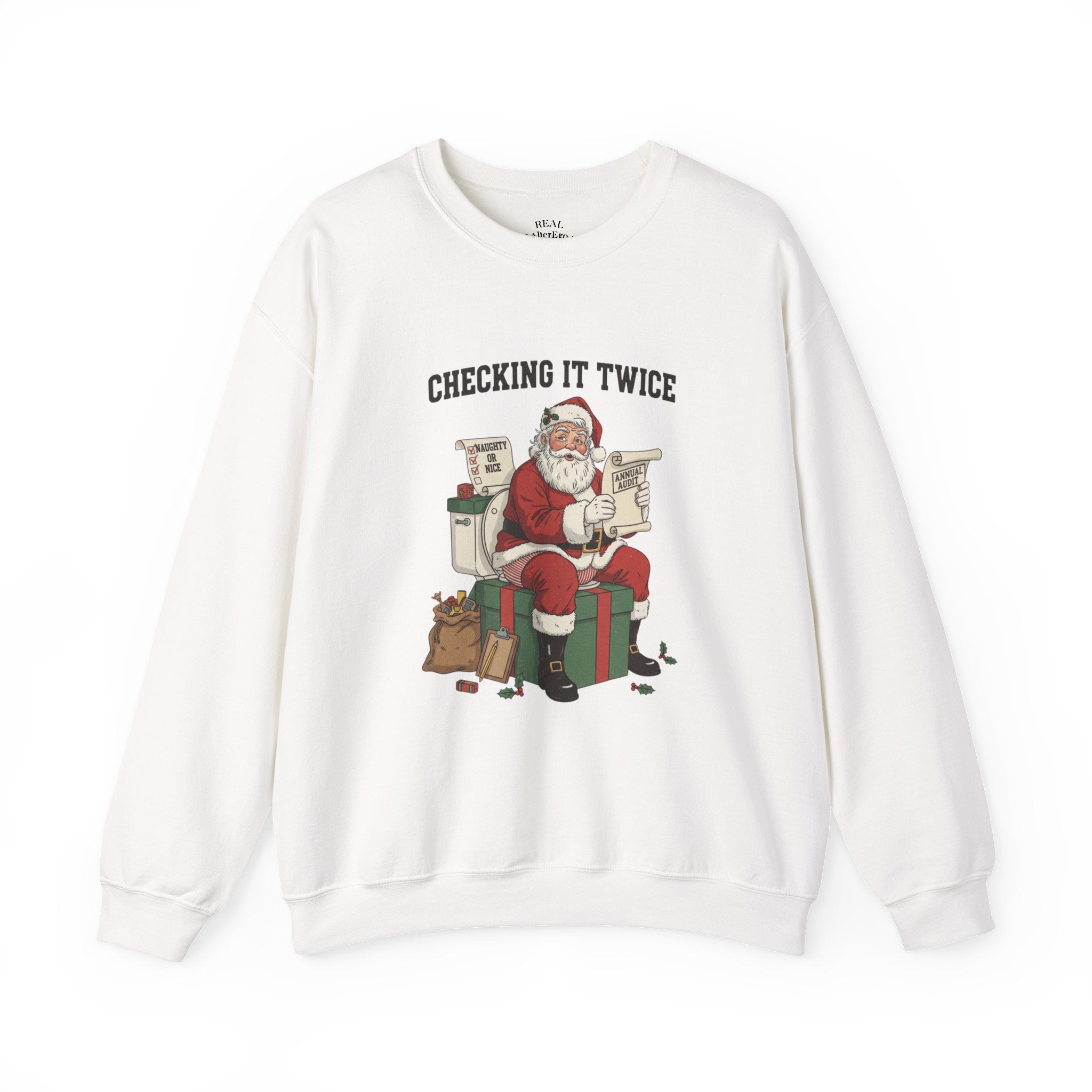 Christmas Sweatshirt - "Checking It Twice" Santa Crewneck