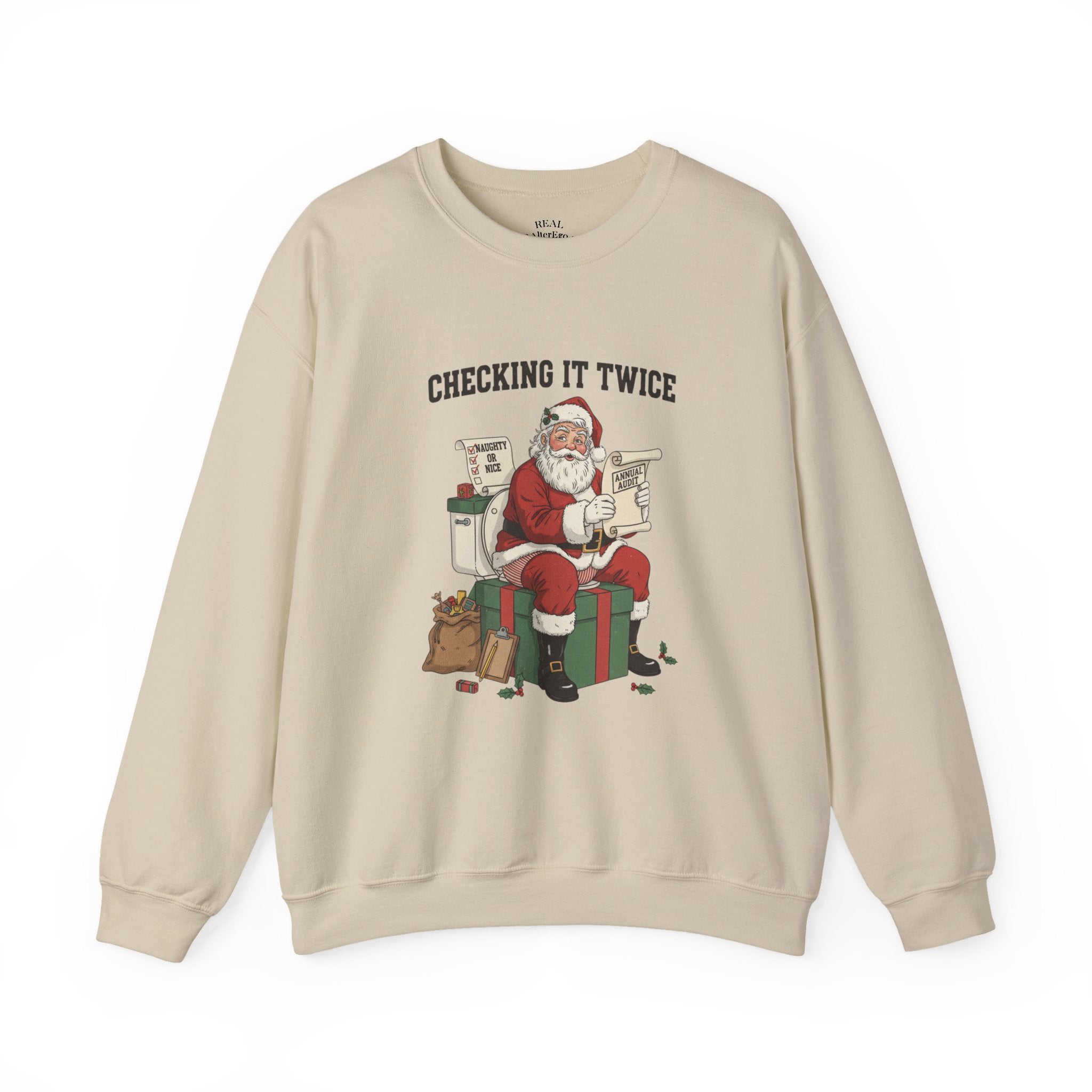 Christmas Sweatshirt - "Checking It Twice" Santa Crewneck