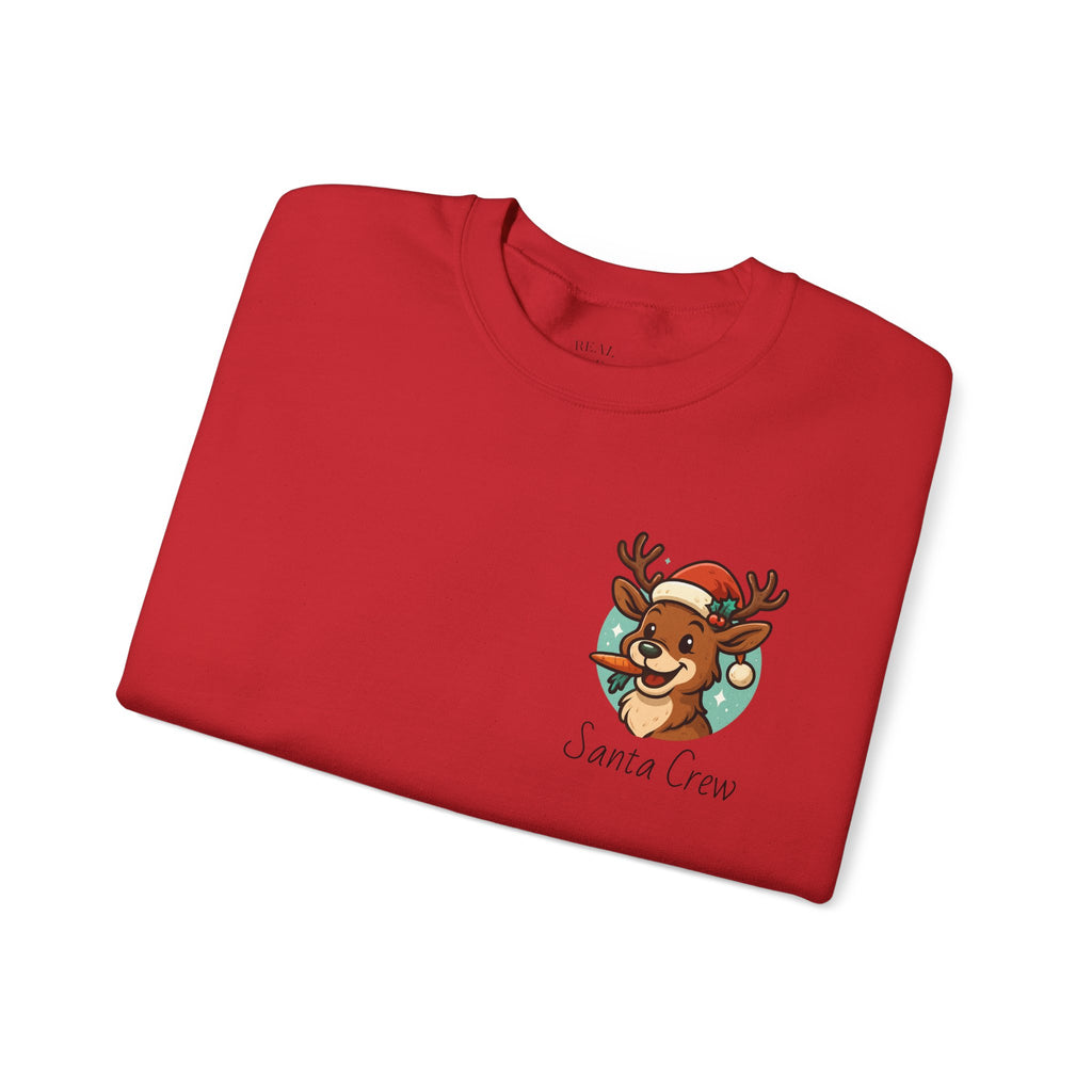 Crewneck Sweatshirt Cute Reindeer 'Santa Squad' Christmas Pullover